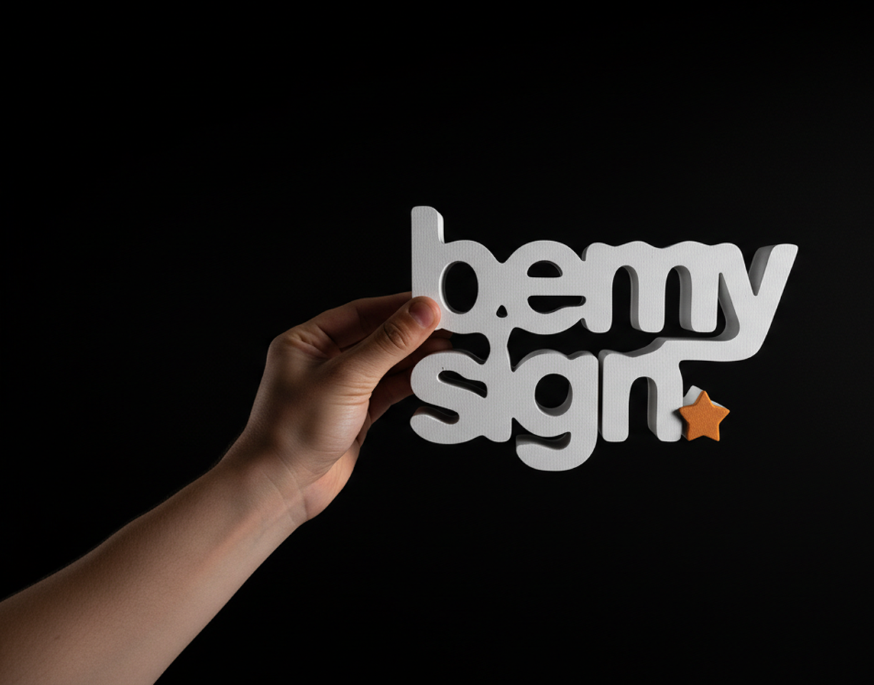 Letreiro 3D bemysign na mão